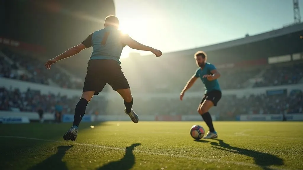 Strategic football play on the pitch
