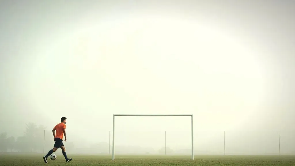 A football player executing a perfect pass on the field