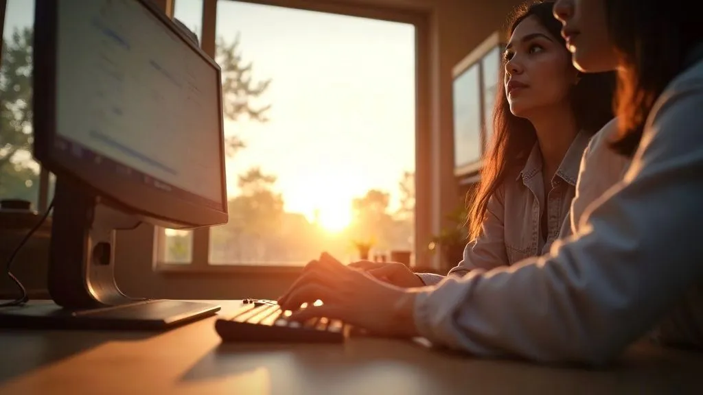 A gamer immersed in an engaging online competition