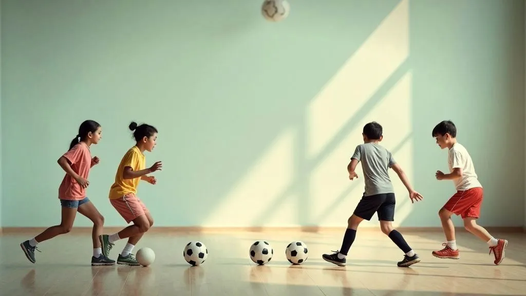 A dynamic football midfielder orchestrating play on the field